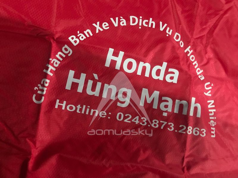 Áo mưa vải dù in logo Honda