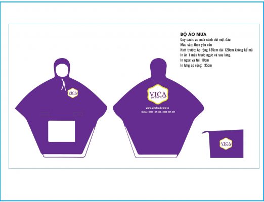 Thiết kế áo mưa in logo làm quà tặng công nhân viên khách hàng